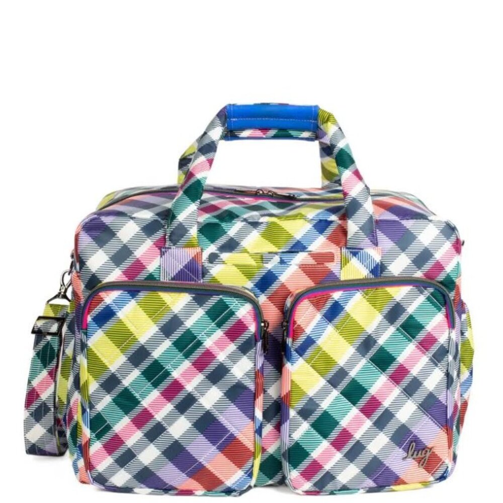 Lug Drifter Duffel Bag Playful Plaid -  Colorful Plaid Travel Bag